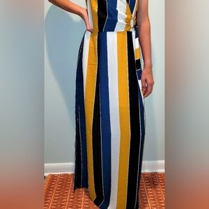 Charming Charlie Sleeveless Striped Maxi Sheer Dress, Size S, NWOT